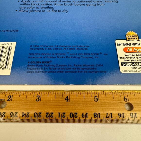 2 Vtg 90s Superman Super Heroes Soft Cover Sticker Book Paint w Water DC Comics - Picture 7 of 13